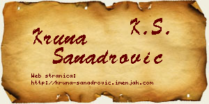 Kruna Sanadrović vizit kartica